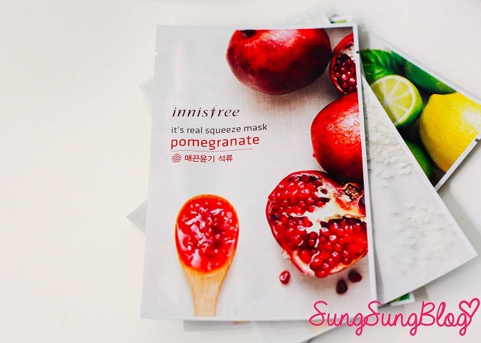 Mask Sheet จาก Innisfree Pomegranate (ทับทิม)